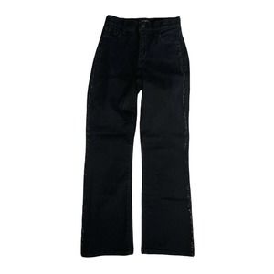 Womens NYDJ Not Your Daughters Jeans SARAH Bootcut Black Sequin Tuxedo Stripe 2